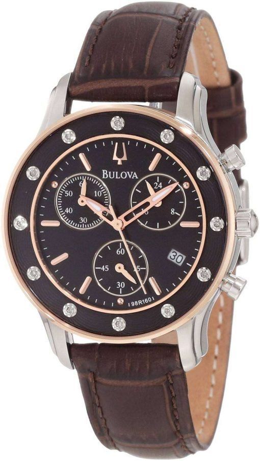 Bulova Precisionist Brown Dial Chronograph 98R160 Womens Watch