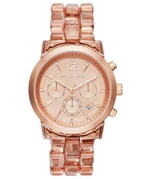 Michael Kors Audrina Chronograph Rose Dial MK6203 Womens Watch