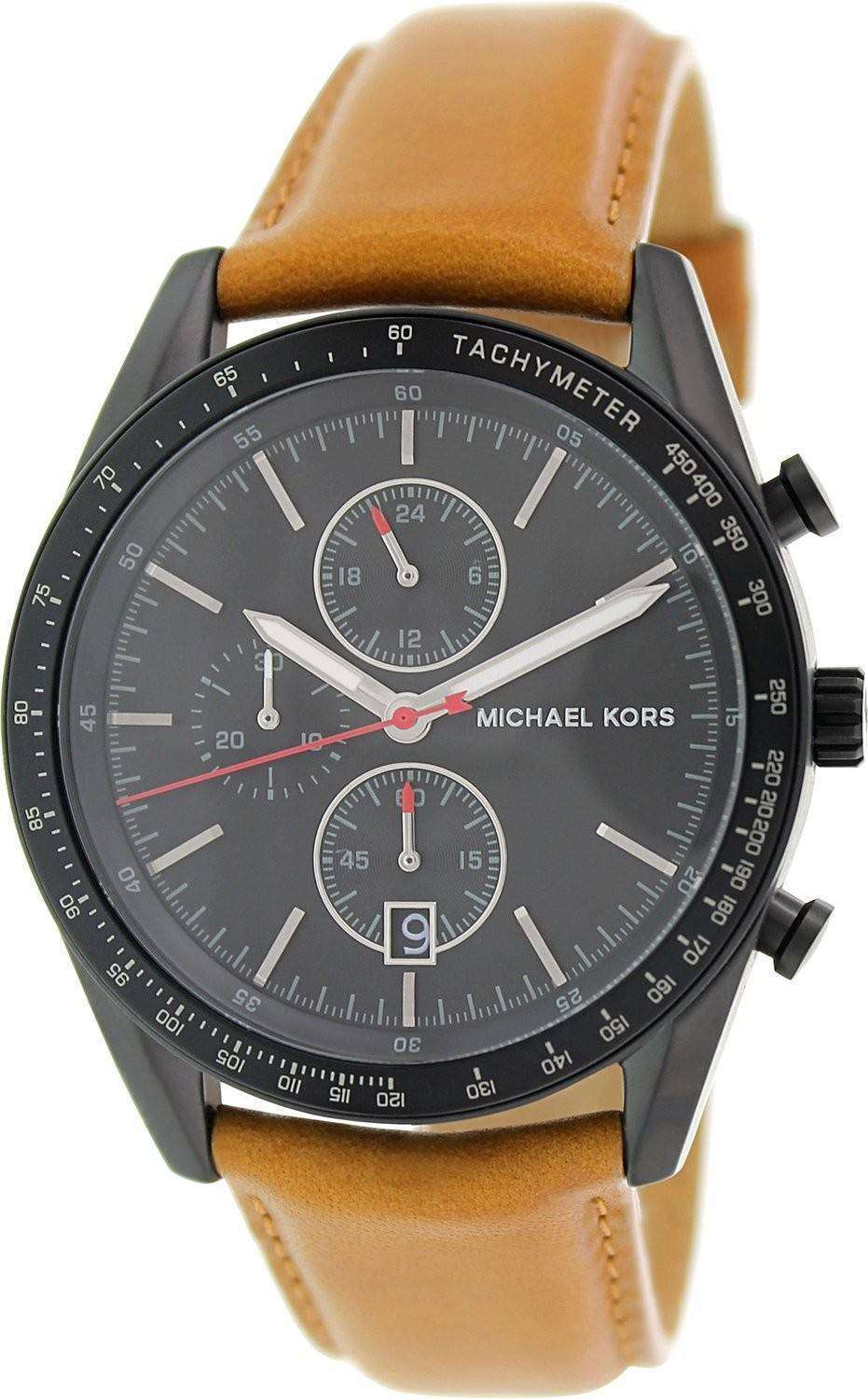 Michael Kors アクセラレータ クロノグラフ タン革ストラップ MK8385