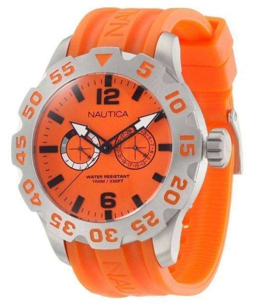 Nautica BFD 100 Orange Dial N16606G Mens Watch