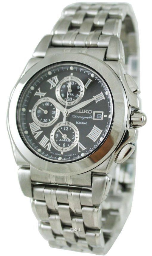 Seiko Alarm Chronograph SNA525P1 SNA525P SNA525 Mens Watch