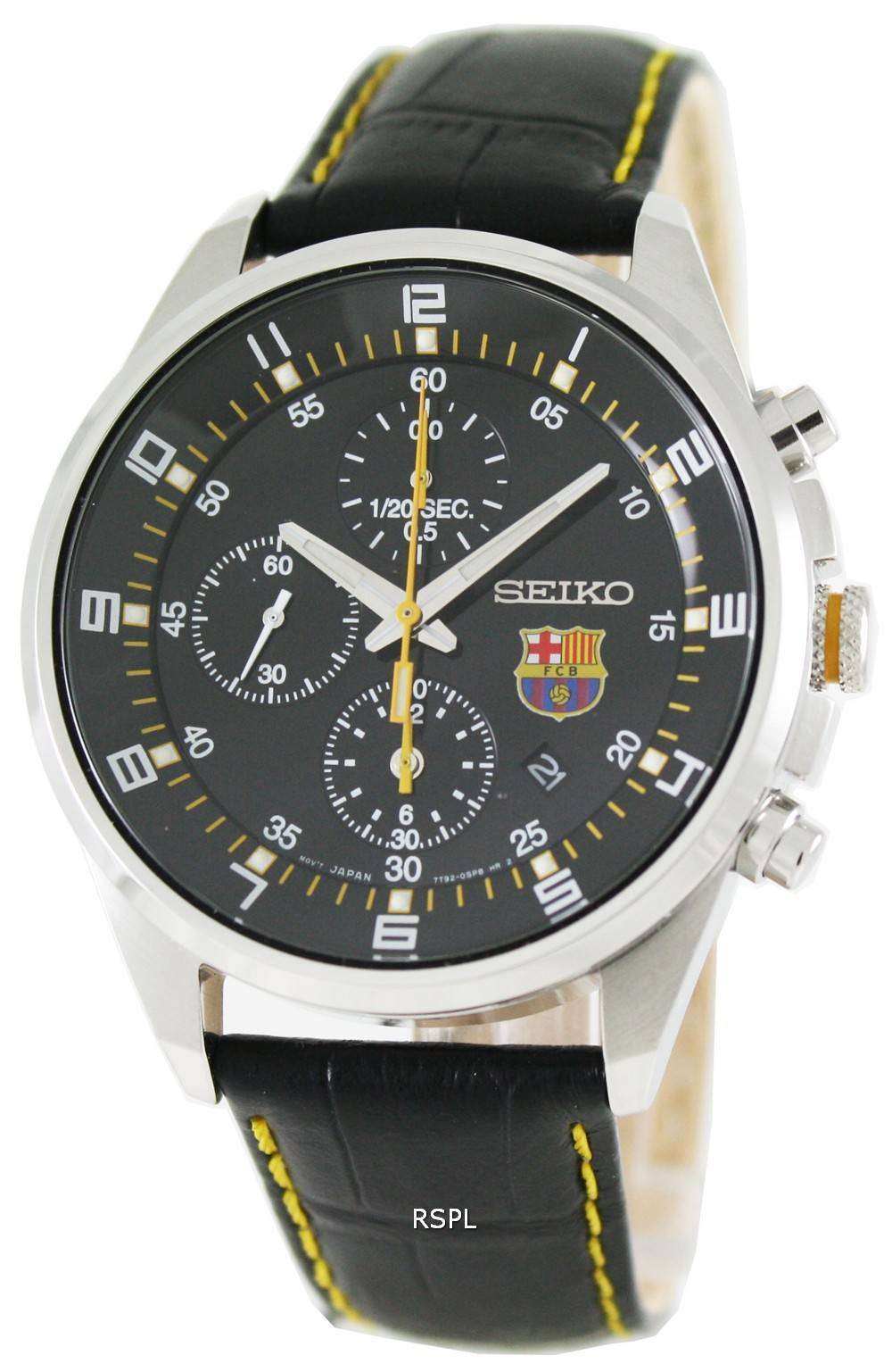 【電池交換済み】SEIKO 腕時計 クロノグラフ FCバルセロナムーブメントクォーツ電池式
