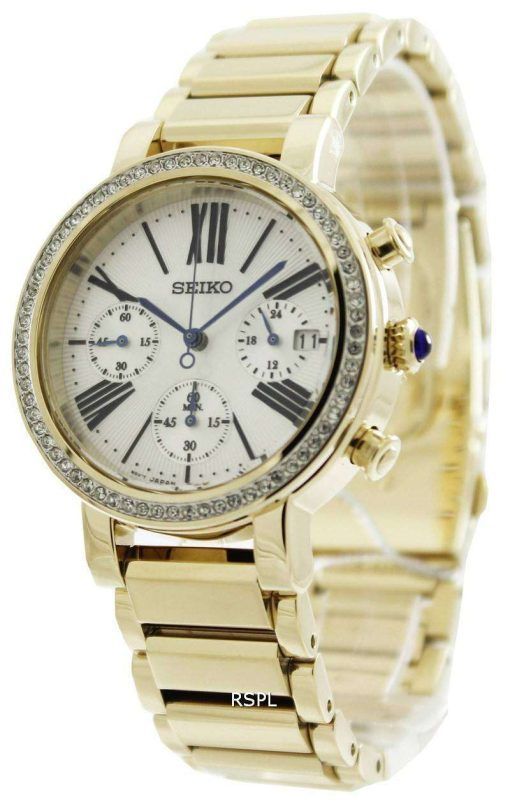 Seiko Chronograph Cabochon Crown SRW014P1 SRW014P SRW014 Womens Watch