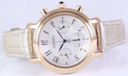 Seiko Quartz Chronograph Calfskin Strap SRW872P1 SRW872P Women's Watch