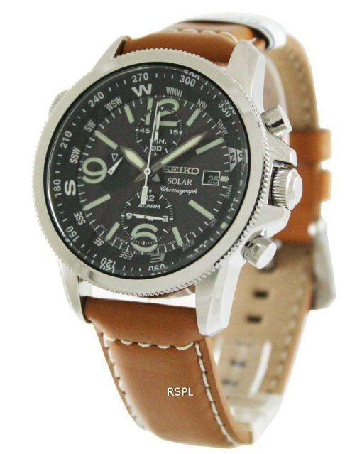 Seiko Solar Alarm Chronograph SSC081P1 SSC081P SSC081 Mens Watch