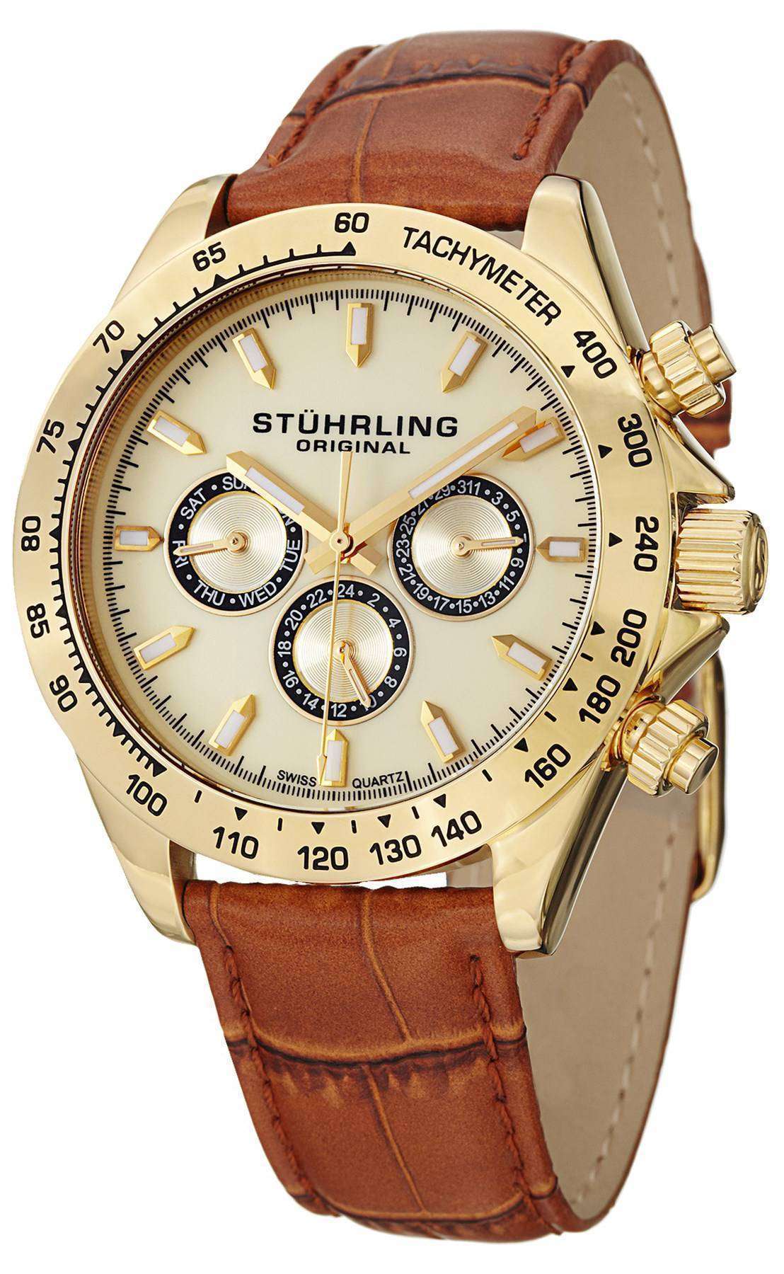 Stuhrling 勝利古典的なスイス製クオーツ マルチファンクション 564L