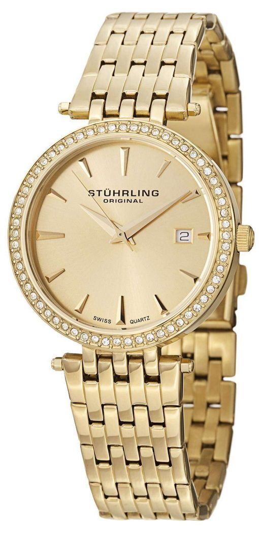 Stuhrling Original Soiree Swiss Quartz Swarovski Crystals 579.03 Womens Watch