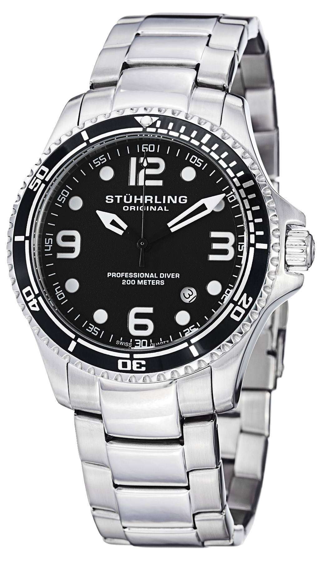 Stuhrling Aquadiver グランド レガッタ スイス製クオーツ 593.332D11 メンズ腕時計 Japan