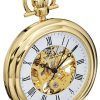 Stuhrling Original Vintage Mechanical Skeleton 23K Gold Plated 6053.33333 Men's Pocket Watch