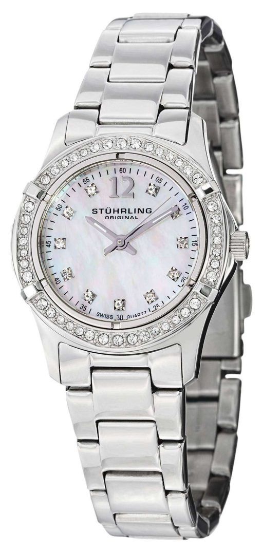 Stuhrling Original Vogue Audrey Glimmer Swiss Quartz Swarovski 703B.01 Womens Watch