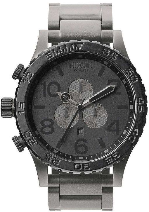 Nixon Matte BlackMatte Gunmetal Chronograph 300M A083-1062-00 Mens Watch