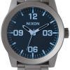 Nixon Corporal SS Gunmetal Blue Crystal A346-1427-00 Mens Watch