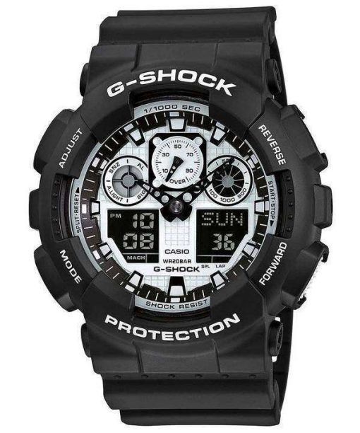 Casio G-Shock White and Black Series Analog Digital GA-100BW-1A Men's Watch