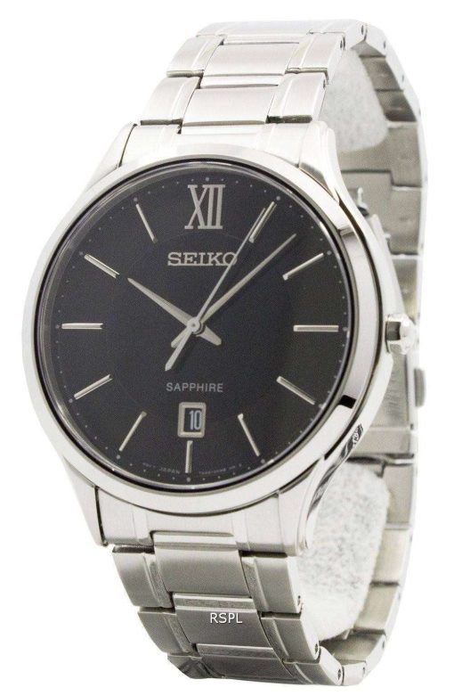 Seiko Quartz Sapphire Glass Black Dial SGEH53P1 SGEH53P Mens Watch