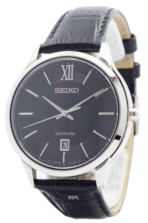 Seiko Quartz Sapphire Glass Black Dial SGEH53P2 Mens Watch