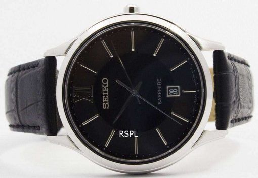 Seiko Quartz Sapphire Glass Black Dial SGEH53P2 Mens Watch