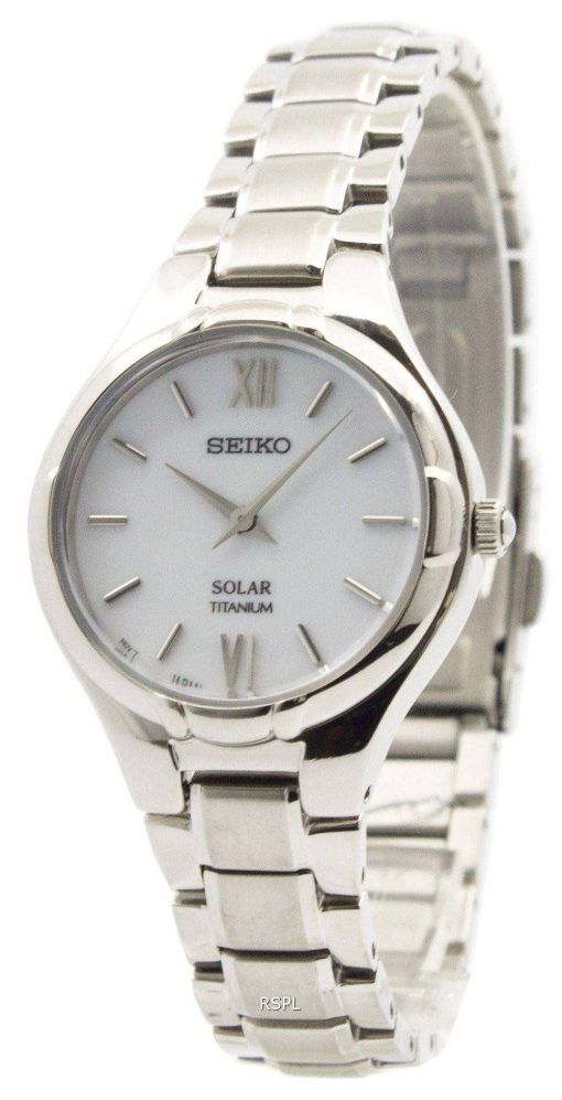 Seiko Solar Titanium White Dial SUP277P1 SUP277P Womens Watch