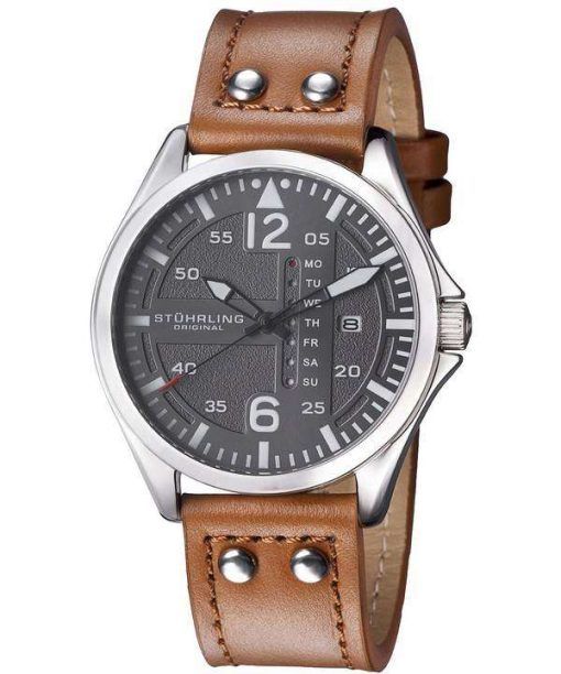 Stuhrling Original Aviator Quartz Day And Date 699.02 Mens Watch