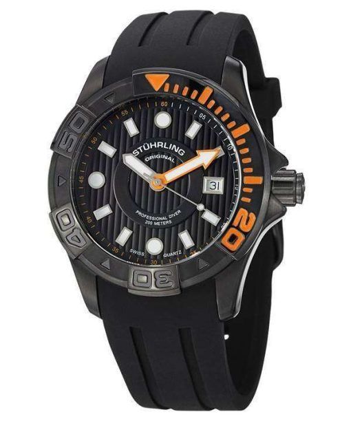 Stuhrling Original Aquadiver Manta Ray Swiss Quartz 718.04 Mens Watch