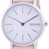 Skagen Signatur White Dial Pink Leather Strap Quartz SKW2839 Womens Watch