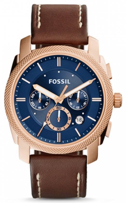 化石マシン クロノグラフ クオーツ ブラウン レザー ストラップ FS5073 メンズ腕時計