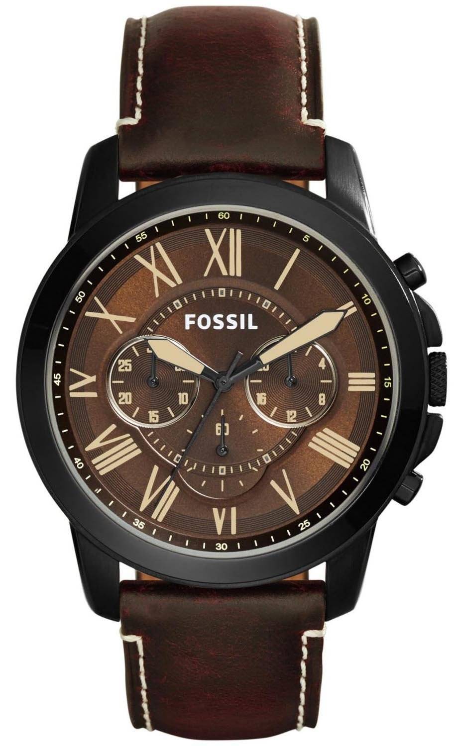 化石を与えるクロノグラフ ブラウン ダイアル ブラウン レザー FS5088 メンズ腕時計