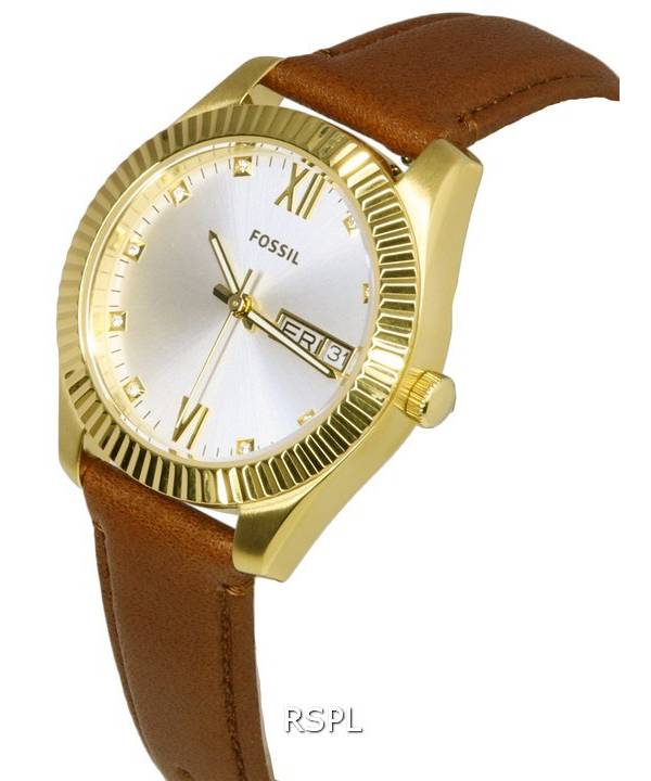 化石スカーレット シルバー ダイヤル クォーツ ES5184 レディース腕時計 ja
