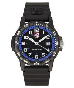 ルミノックス レザーバック SEA タートル ジャイアント ポリウレタン ストラップ ブラックとブルー ダイヤル スイス クォーツ XS.0324 100M メンズ腕時計