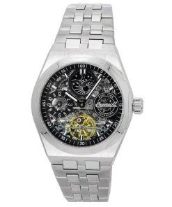 Ingersoll ザ ブロードウェイ デュアル タイム スケルトン ブラック ダイヤル 自動巻き I12901 メンズ腕時計