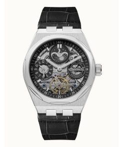 Ingersoll ザ ブロードウェイ デュアル タイム ブラック スケルトン ダイヤル 自動巻き I12903 メンズ腕時計