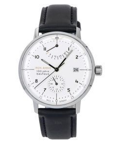 アイアン アニー 100 ヤーレ バウハウス レザー ストラップ ホワイト ダイヤル 自動巻き 50661 メンズ腕時計
