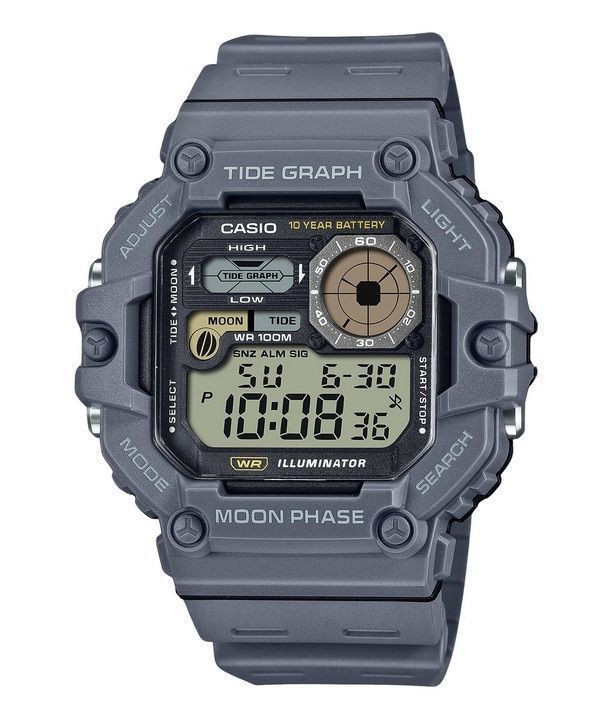 カシオ スタンダード デジタル グラフ ムーンフェイズ 樹脂ストラップ クォーツ WS-1700H-8AV 100M メンズ腕時計 Japan