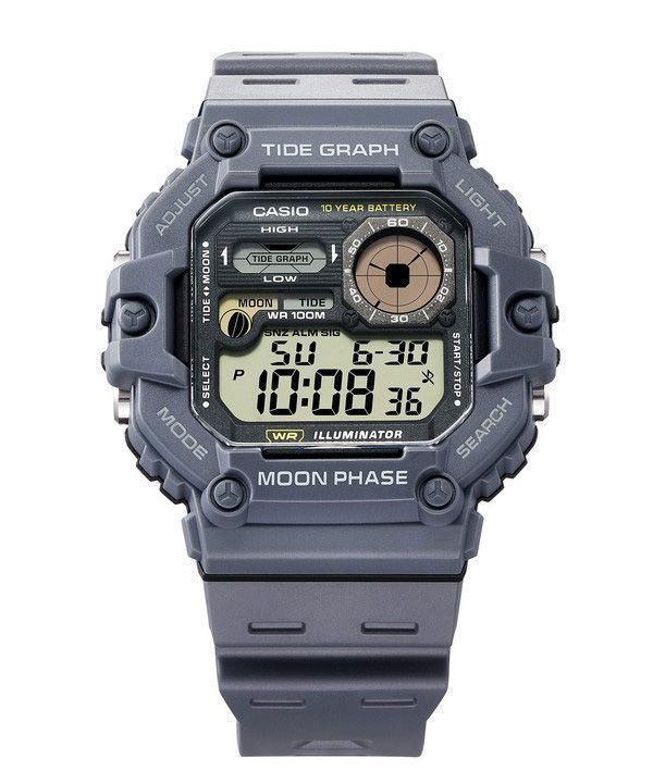 カシオ スタンダード デジタル グラフ ムーンフェイズ 樹脂ストラップ クォーツ WS-1700H-8AV 100M メンズ腕時計 Japan