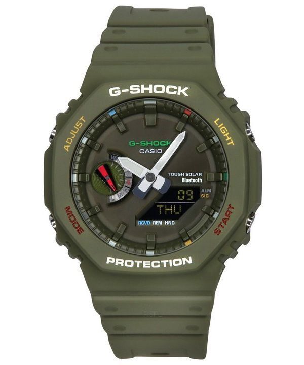 カシオ G-Shock アナログ デジタル スマートフォンリンク Bluetooth グリーン ダイヤル ソーラー GA-B2100FC-3A  200M メンズ腕時計 Japan
