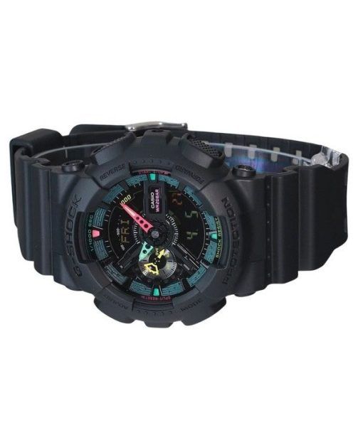 カシオ G-Shock アナログ デジタル マルチ蛍光アクセント シリーズ 樹脂ストラップ ブラック ダイヤル クォーツ GA-110MF-1A 200M メンズ腕時計