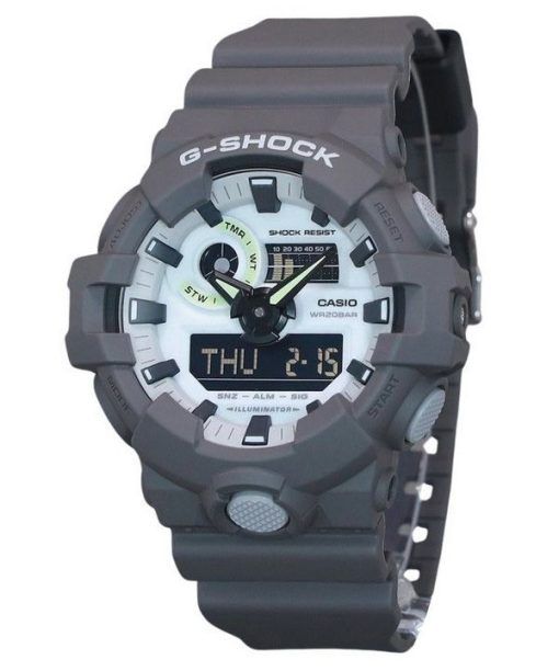 カシオ G-Shock ヒドゥン グロー シリーズ アナログ デジタル 樹脂ストラップ グレー ダイヤル クォーツ GA-700HD-8A 200M メンズ腕時計