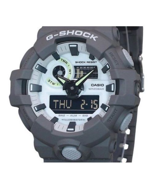 カシオ G-Shock ヒドゥン グロー シリーズ アナログ デジタル 樹脂ストラップ グレー ダイヤル クォーツ GA-700HD-8A 200M メンズ腕時計