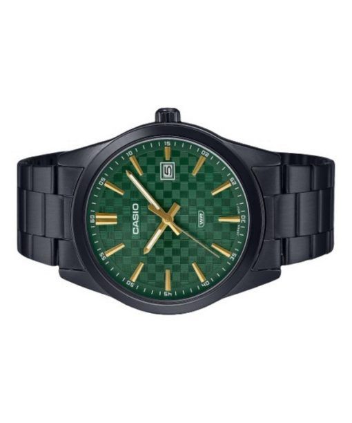 カシオ スタンダード アナログ イオンプレーティング ステンレススチール グリーン ダイヤル クォーツ MTP-VD03B-3A メンズ腕時計