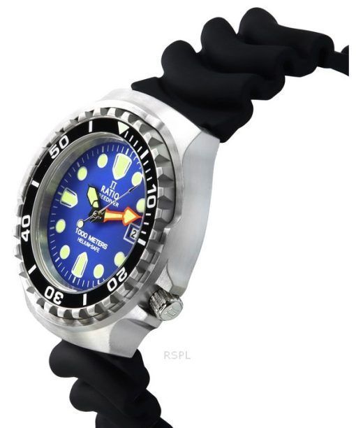 Ratio FreeDiver バージョン 03 ヘリウム安全 1000M サファイア クォーツ ブルー ダイヤル 1038EF102V-BLU-V03 メンズ 腕時計