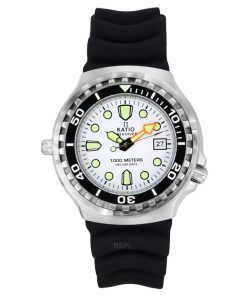 Ratio FreeDiver バージョン 02 ヘリウム安全 1000M サファイア クォーツ ホワイト ダイヤル 1038EF102V-WHT-V02 メンズ 腕時計