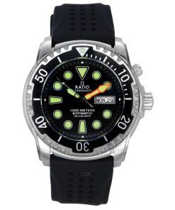 Ratio FreeDiver バージョン 02 ヘリウム安全 1000M サファイア 自動巻き ブラック ダイヤル 1068HA90-34VA-BLK-V02 メンズ腕時計