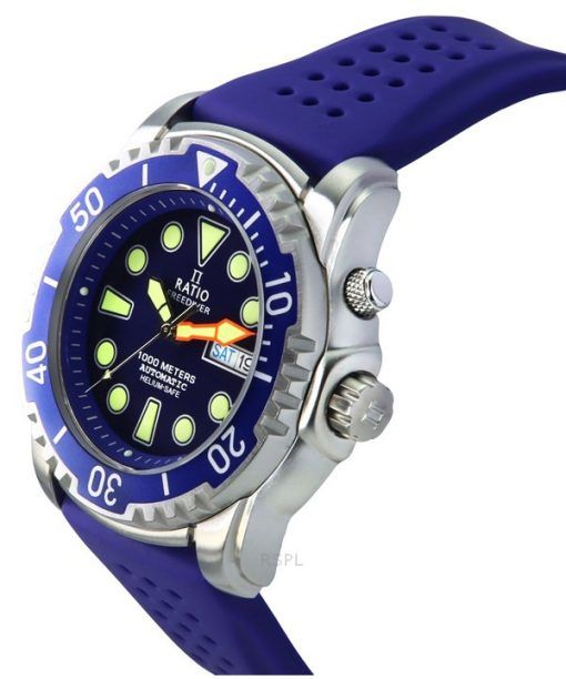 Ratio FreeDiver バージョン 02 ヘリウム安全 1000M サファイア 自動巻き ブルー ダイヤル 1068HA90-34VA-BLU-V02 メンズ腕時計