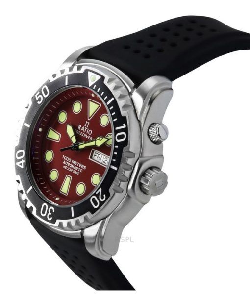 Ratio FreeDiver バージョン 02 ヘリウム安全 1000M サファイア 自動巻き レッド ダイヤル 1068HA90-34VA-RED-V02 メンズ腕時計