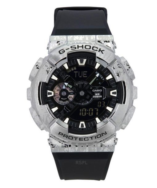 カシオ G-Shock G-Steel アナログ デジタル グランジ カモフラージュ 樹脂ストラップ ブラック ダイヤル クォーツ GM-110GC-1A 200M メンズ 腕時計