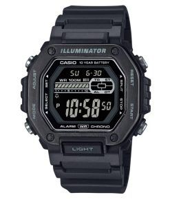 カシオ スタンダード デジタル ブラック 樹脂ストラップ ブルー ダイヤル クォーツ MWD-110HB-1BV 100M メンズ腕時計