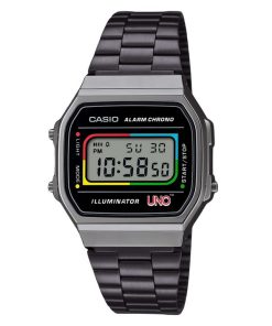 カシオ ヴィンテージ デジタル UNO コラボレーションモデル ステンレススチールブレスレット クォーツ A168WEUC-1A ユニセックス腕時計