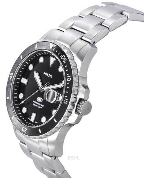 フォッシル ブルーダイブ ステンレススチール ブラックダイヤル クォーツ FS6032 100M メンズ腕時計
