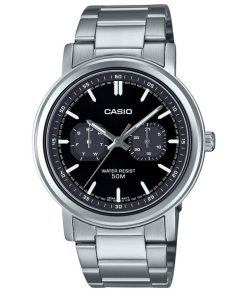 カシオ スタンダード アナログ ステンレススチール ブラック ダイヤル クォーツ MTP-E335D-1EV メンズ腕時計
