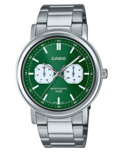 カシオ スタンダード アナログ ステンレススチール グリーン ダイヤル クォーツ MTP-E335D-3EV メンズ腕時計