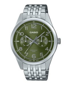 カシオ スタンダード アナログ ステンレススチール グリーン ダイヤル クォーツ MTP-E340D-3AV メンズ腕時計
